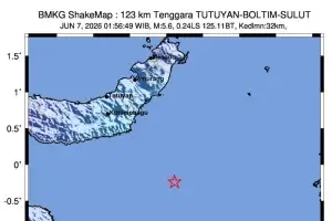 Tutuyan Boltim Diguncang Gempa Magnitudo 5,7, BMKG: Tidak Berpotensi Tsunami